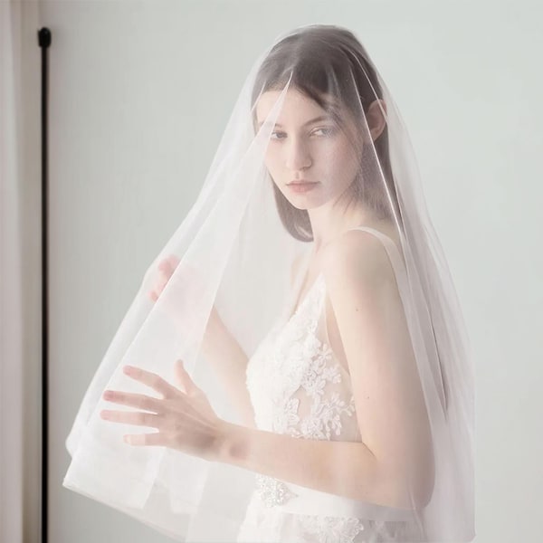 Fingertip Wedding Veil, White Bridal Veil,  White Or Ivory Cathedral Length, Lace Cathedral, Bridal Accessories, Wedding Headpiece