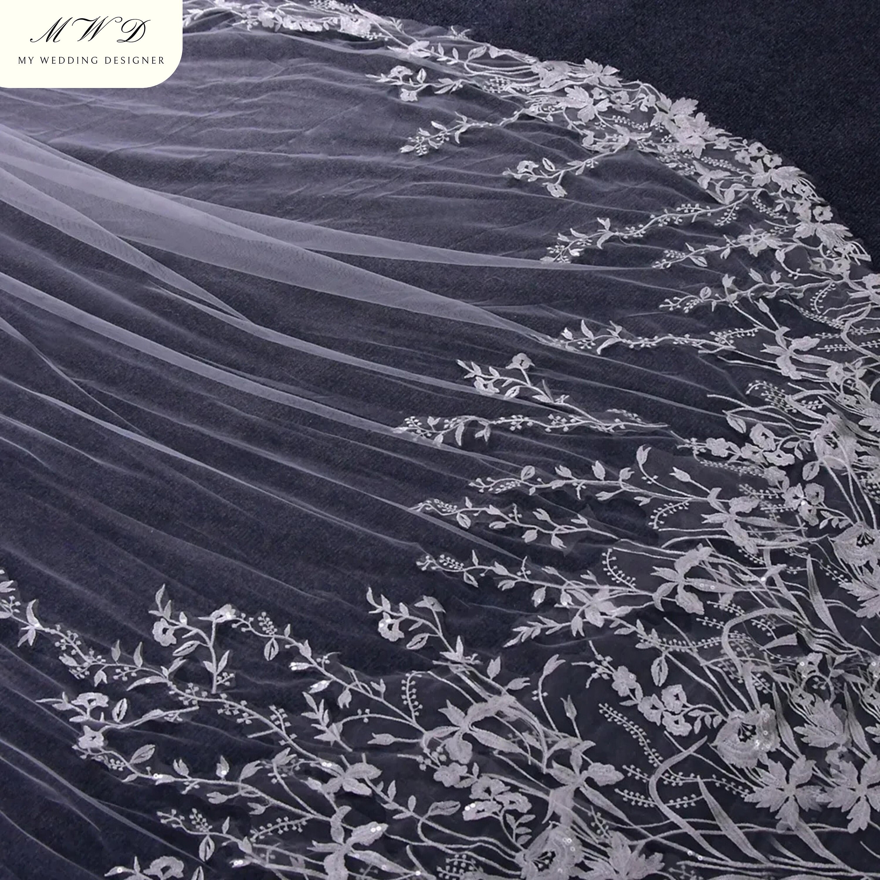 Lace white veil