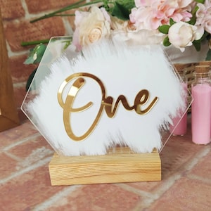 Números de mesa acrílicos, números de mesa para casamento, peça central de casamento elegante, peça central de acrílico, decoração de chá de panela