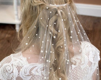 Pearl Veil, Pearl Wedding Veil, Cathedral Length, Bridal Hair Accessories, Wedding Ceremony, Bridal Elegance, Single Tier