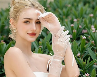 Wedding Gloves, Bridal Gloves, Romantic Bridal Set, Elegant Bride Accessories, Bride Accessories
