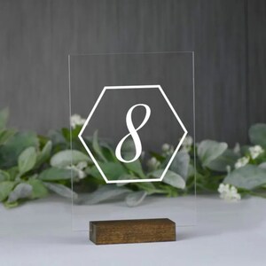 Números de mesa acrílicos, números de mesa para casamento, peça central de casamento elegante, peça central de acrílico, decoração de chá de panela