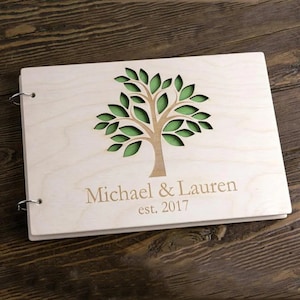 Wooden Wedding Guest Book, Wood Guest Book, Wedding Wood Unique Guestbook, Custom Guestbook, Anniversary Album, Personalized Photo Album