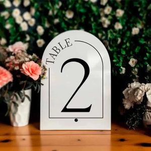 Numeri da tavolo, Numeri da tavolo per matrimoni, Decorazioni per tavoli da matrimonio, Segnaletica per reception, Segni da tavolo in acrilico, Centrotavola elegante