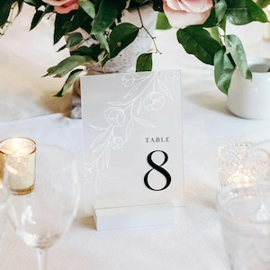 Números de mesa acrílicos, números de mesa para casamento, peça central de casamento elegante, peça central de acrílico, decoração de chá de panela