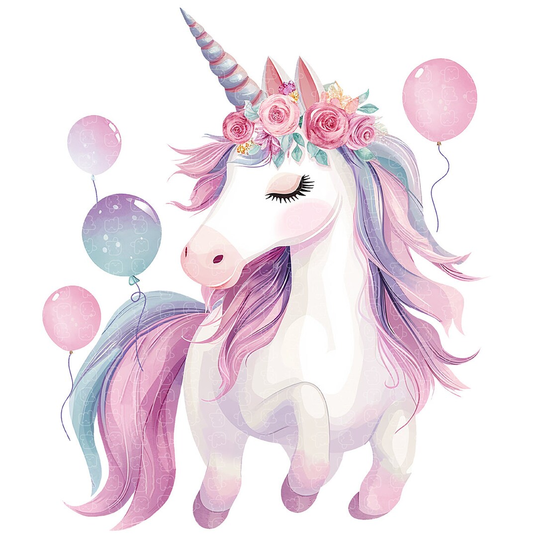 Happy Birthday Pink Purple Unicorn PNG Clipart Balloon Flowers ...