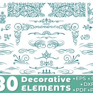 Rand SVG-Dateien für Cricut Filigrane SVG Scroll SVG Swirl svg Design-Elemente Dekorative Verzierungen Bundle Blume svg Flourish Rahmen Swoosh