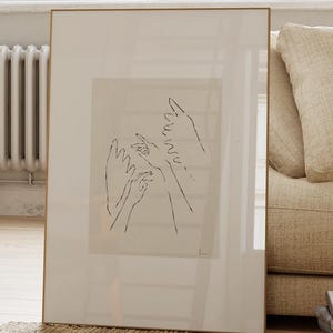 Bird Song, alas de pájaro y manos al cielo, Ilustración minimalista, impresión de arte alta calidad