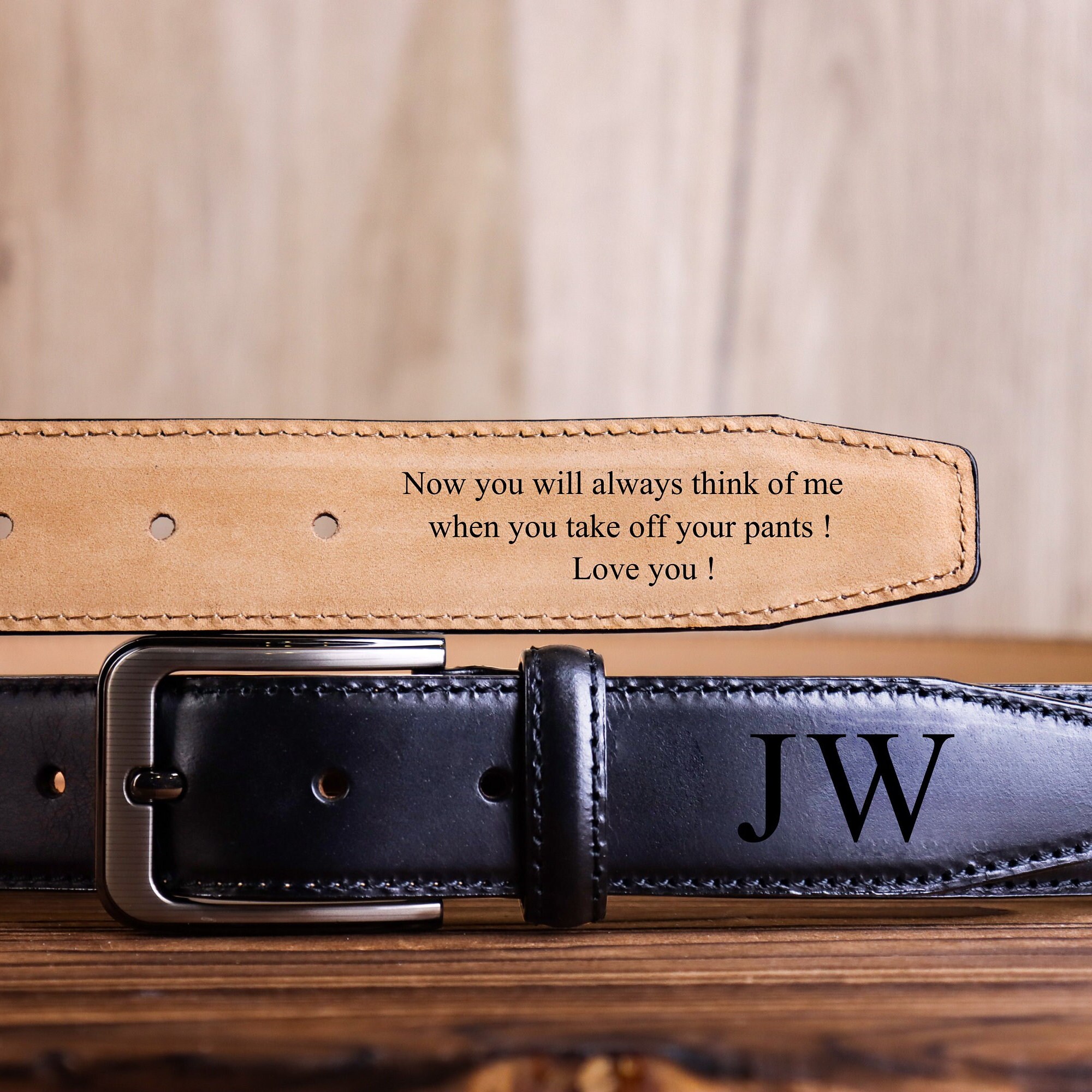 Custom Handmade Belt Engraved Leather Belt Grooms Men Gift Genuine