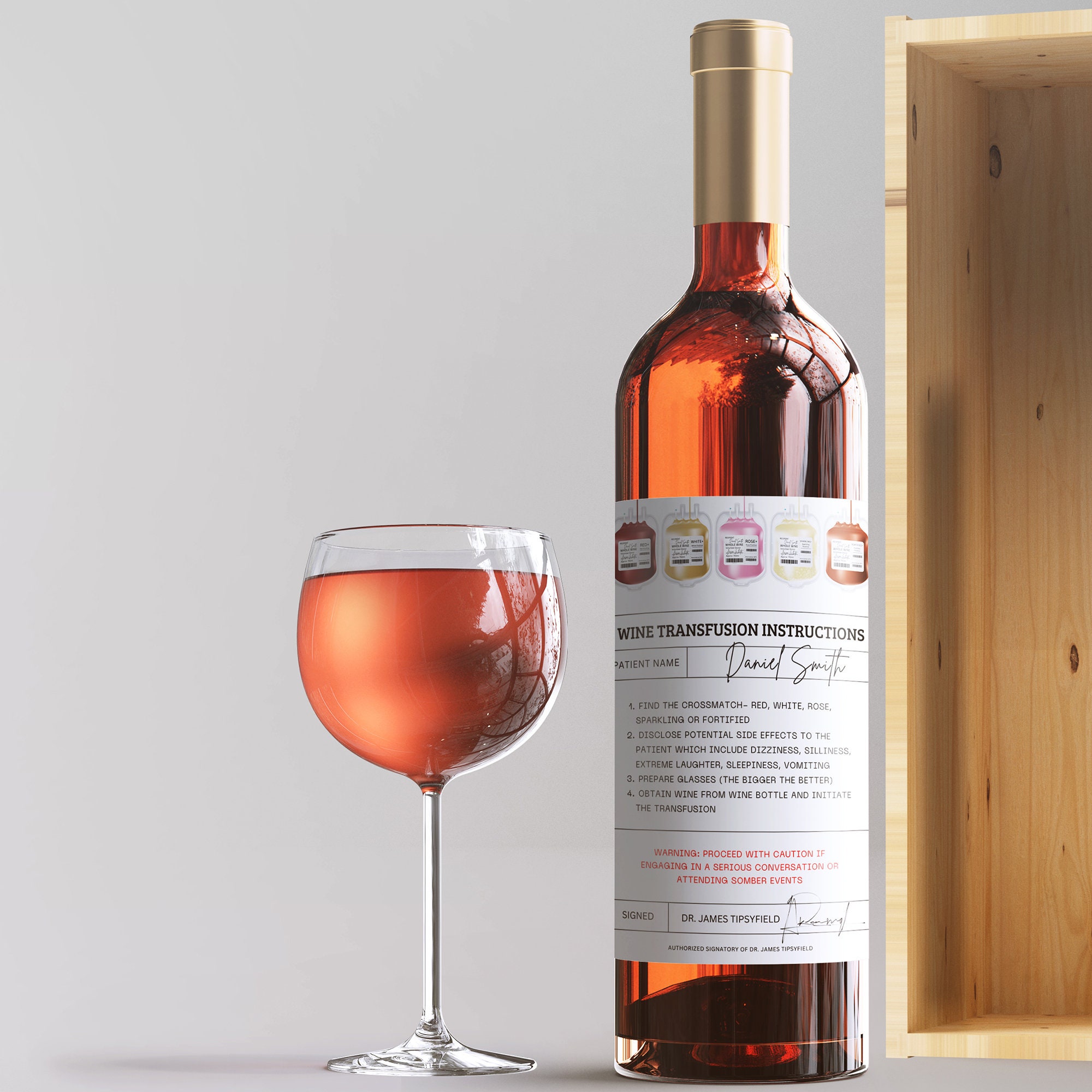 Weintransfusionsetikett lustige Etsy.de