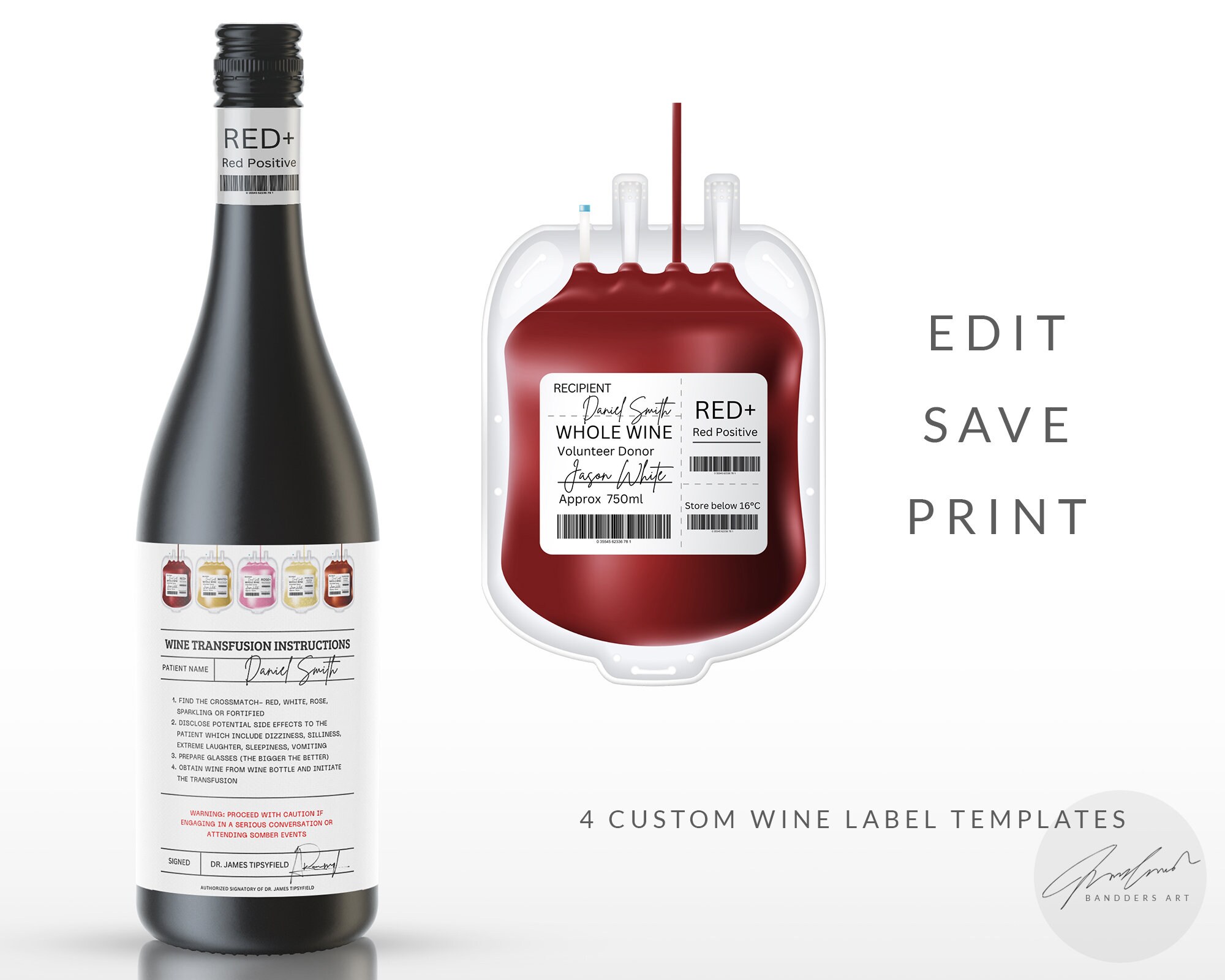 Weintransfusionsetikett lustige Etsy.de