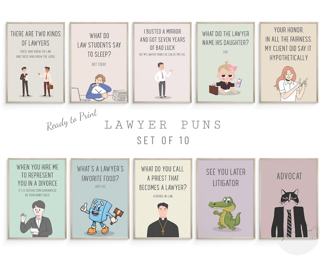 Lawyer Puns Funny Posters, Lawyer Gift, Funny Gifts for Lawyers, Lawyer