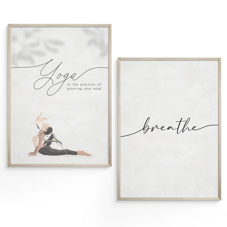 Yoga Wall Art Set of 14 Printables Yoga Studio Art Yoga Room Decor Home