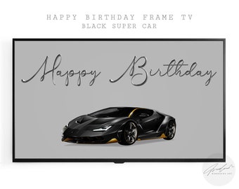 Super voiture Joyeux Anniversaire Samsung Cadre Tv Art, Voiture De Course Anniversaire Cadre Tv, Anniversaire Bannière Tv Art, Voiture De Course Joyeux Anniversaire Signe, Cadre TV