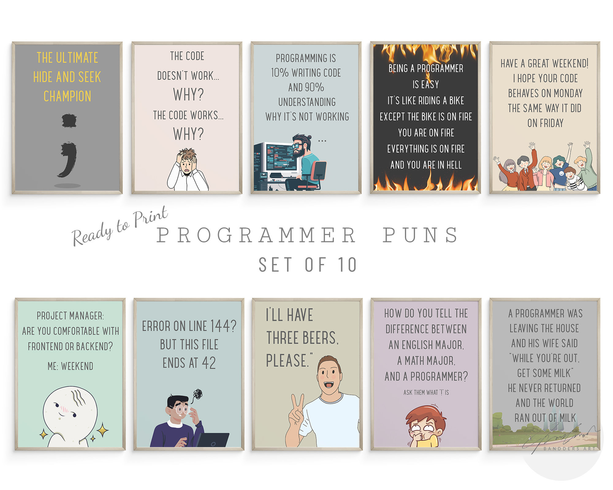Programmer Puns Funny Posters, Programmer Gift, Software Engineer ...