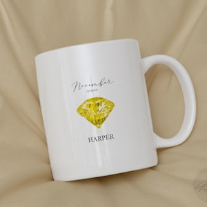 Birthstone Mugs, November, Customized Mug, Personalized Gift, Birthday Gift For Her, Customized Gifts, Gift For Mom, Gift For Her, Mug