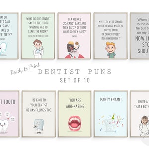 Zahnarzt Wortspiele Lustige Poster, Zahnarzt Geschenk, Zahnarztpraxis Dekor, Zahnhygiene Geschenke, Dental Art, Lustige Wandkunst, Zahnarzthelferin, Dental