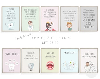 Dentist Puns Funny Posters, Dentist Gift, Dental Office Decor, Dental Hygiene Gifts, Dental Art, Funny Wall Art, Dental Assistant, Dental