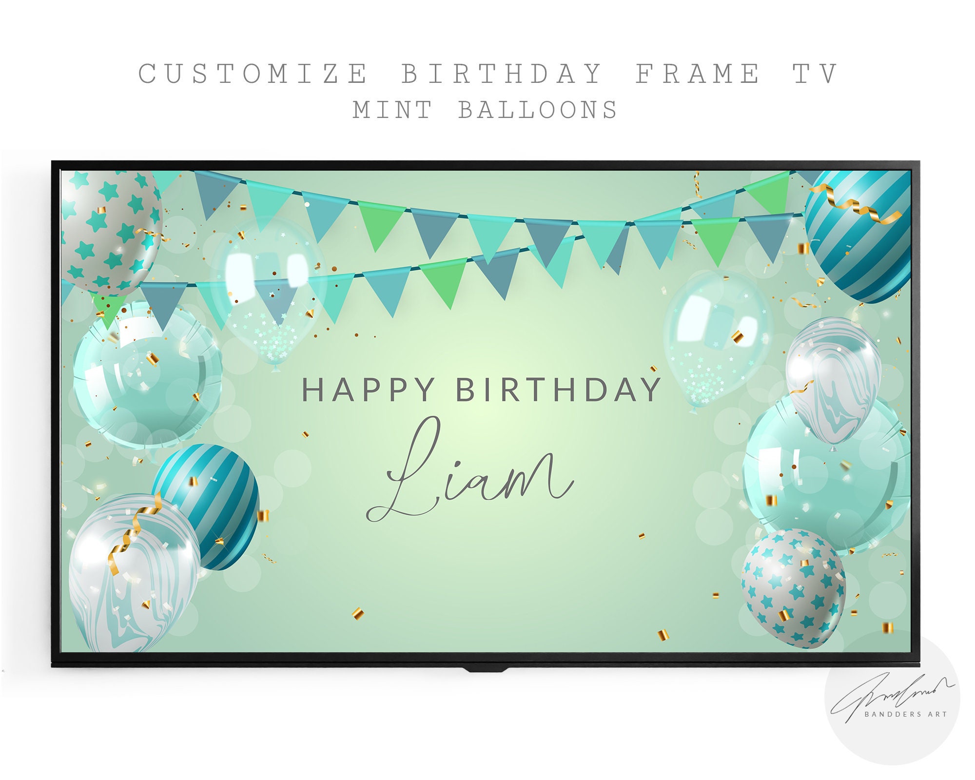 Samsung TV Frame Art Happy Birthday, Birthday Decor, Birthday