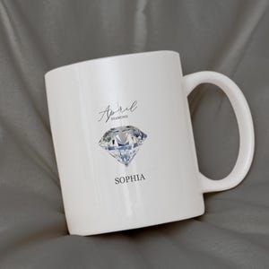 Birthstone Mugs, April, Customized Mug, Personalized Gift, Birthday Gift For Her, Customized Gifts, Gift For Mom, Gift For Her, Mug, Diamond