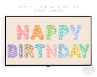 Samsung Frame TV Art | Rainbow | Birthday Party Wall Art | Happy Birthday | Smart TV Art | Digital Download | Party Decor | Fluffy | Fur