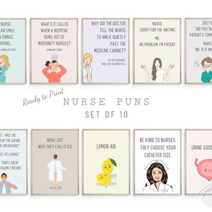 Nurse Puns Funny Posters, Gifts For Nurses, Nurse Wall Art, Nurse Office Decor, Nurses Week Gifts