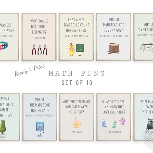 Poster di aula di matematica divertenti, arredamento di aula di matematica, camicia dell'insegnante di matematica, poster fantastici, arte della parete divertente, stampe scaricabili, stampe di giochi di parole di matematica