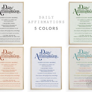 Arte da parete di affermazione, Carte di affermazione, Poster motivazionale, Regalo per la cura di sé, Download digitale, Poster fantastici, Poster sulla salute mentale, Arte da parete