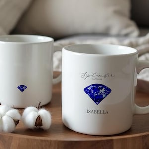 Birthstone Mugs, September, Customized Mug, Personalized Gift, Birthday Gift For Her, Customized Gifts, Gift For Mom, Gift For Her, Mug
