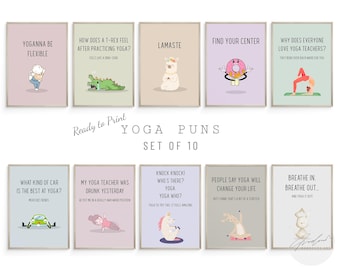 Yoga Puns Wall Art, Funny Yoga Poster, Yoga Art Print, Yoga Downloadable Prints, Yoga Wall Decor, Funny Wall Art, Printable Wall Art, Yoga