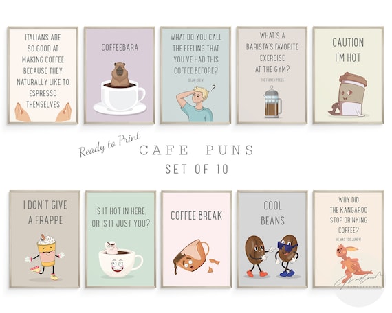 Coffee Poster, Coffee Shop Decor Poster Set, Coffee Art Print