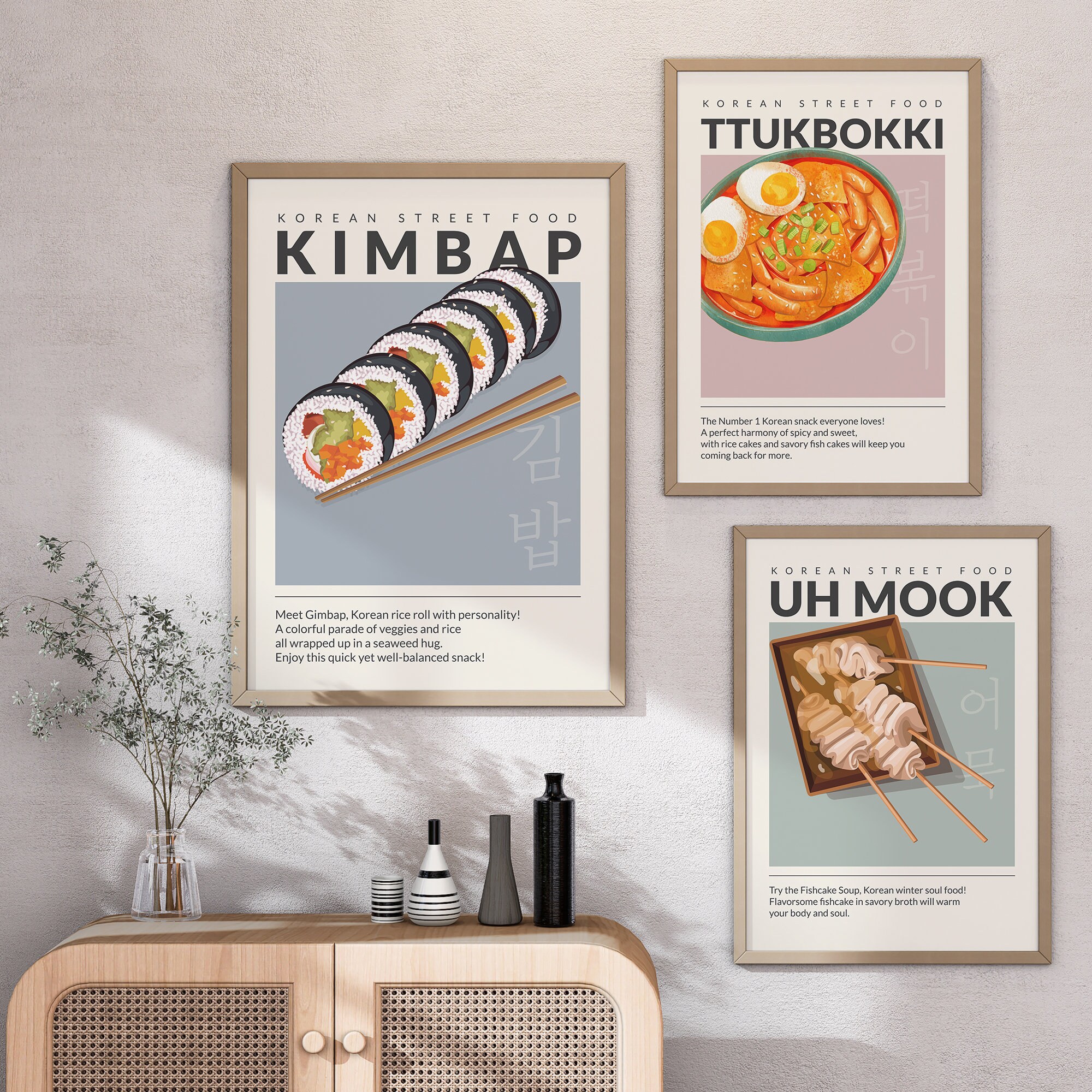 Korean Snacks Wall Art, Korean Poster, Kitchen Wall Art, Unique