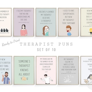 Therapist Puns Funny Posters, Therapist Office Decor, Therapist Gift, Psychologist Gift, Counselor Gifts, Therapist Office, Therapy Decor