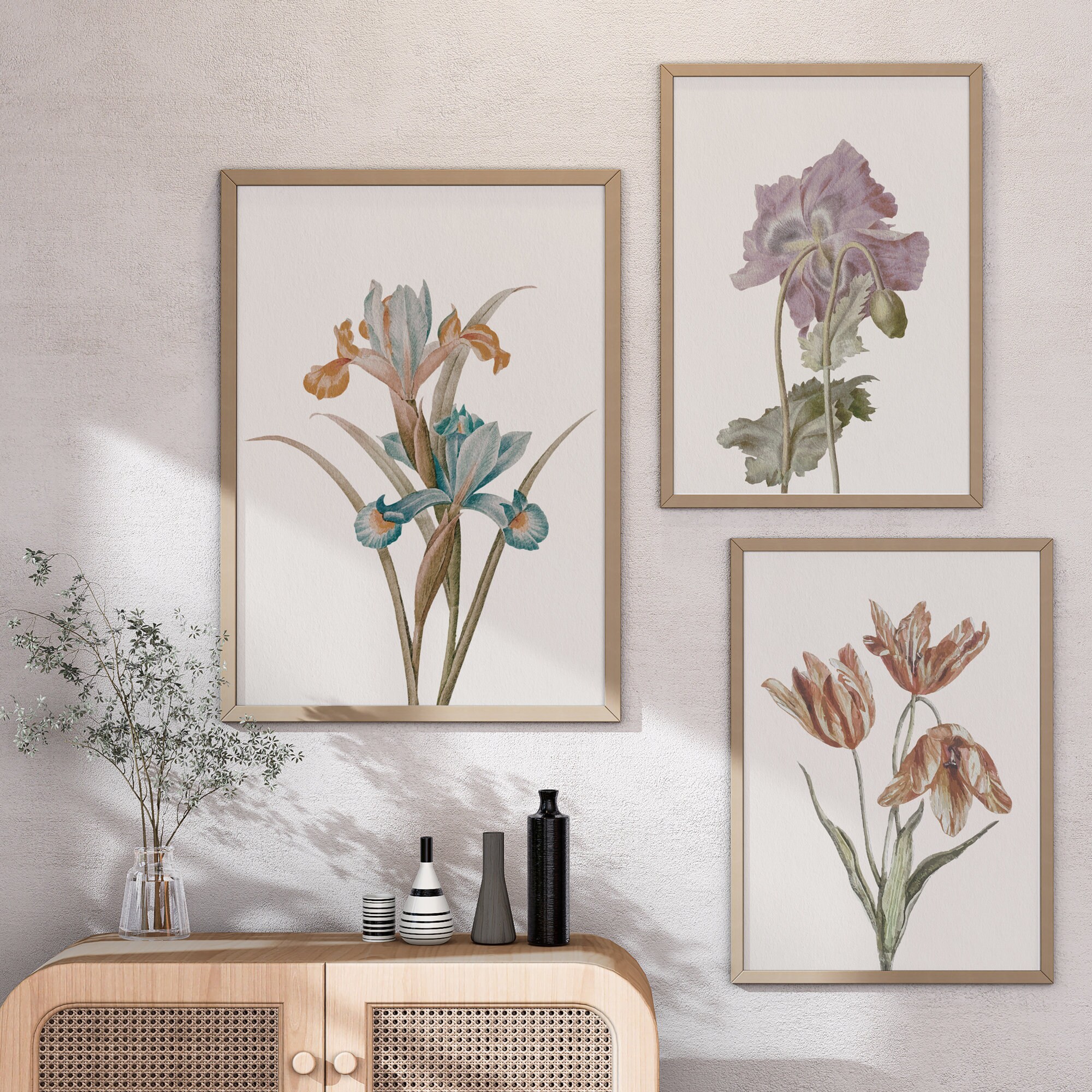 Vintage Botanical Art | Set of 6 | Printable Wall Art | Digital ...