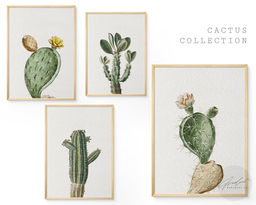 Cactus Printable Wall Art Set of 7, Succulent Print, Digital Botanical ...