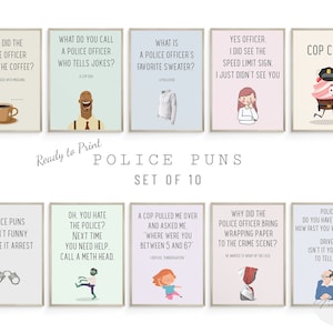 Police Pun funny posters, police officer gifts, Police gag gifts, police gifts funny poster