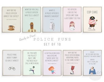 Grappige posters politiewoordspeling, cadeau politieagent, cadeau politie grap, grappige politie cadeau poster