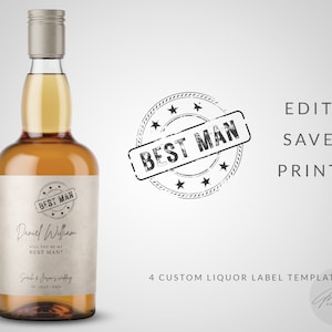 Etiquette d'alcool personnalisée proposition meilleur homme, Cadeaux meilleur homme, Cadeaux garçon d'honneur, Invitation meilleur homme, Coffret cadeau meilleur homme, Etiquettes de vin