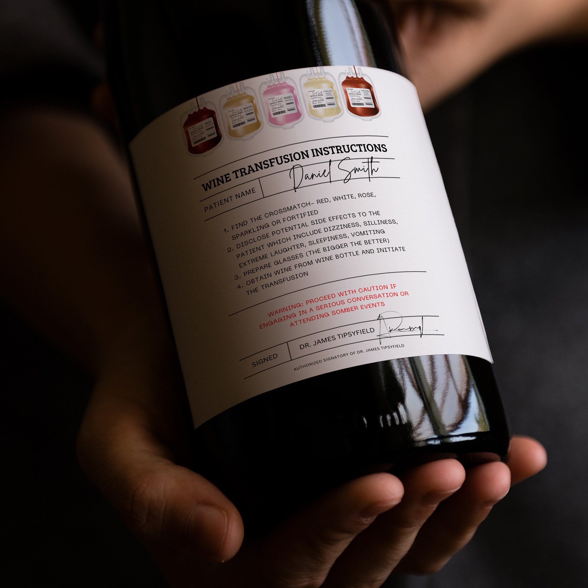 Weintransfusionsetikett lustige Etsy.de