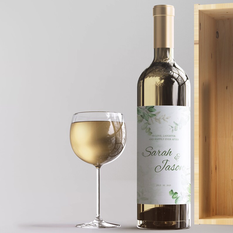 Eucalyptus Printable Wine Bottle Labels Printable Stickers - Etsy