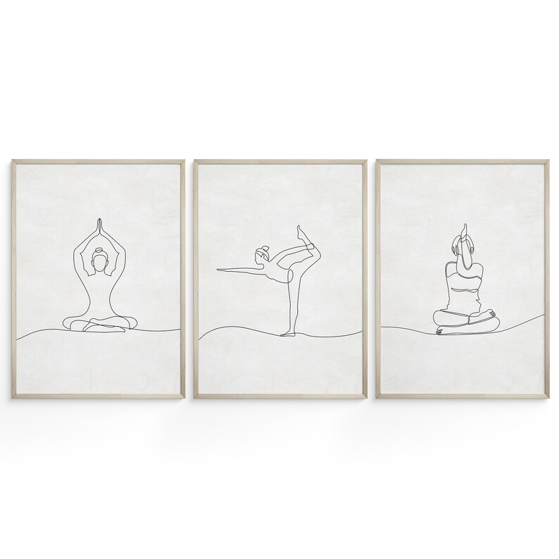 Yoga Wall Art Set of 14 Printables Yoga Studio Art Yoga Room Decor Home