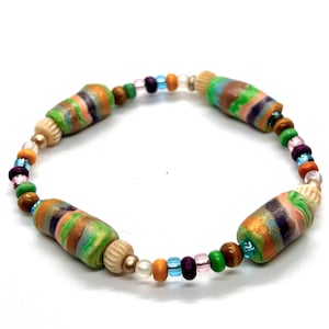 Easter Basket Bracelet, Polymer Clay Bracelet, Handmade Beaded bracelet