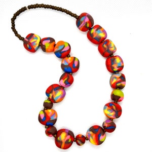 Crayons art deco choker necklace, handmade polymer beads