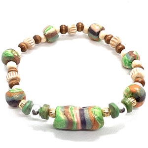 Easter Basket Bracelet, Polymer Clay Bracelet, Handmade Beaded bracelet