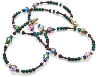 Conjunto de pulsera de collar Sundae, collar de cuentas y conjunto de pulsera, conjunto hecho a mano