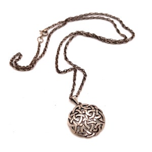 Vintage 925 Silver Necklace Celtic pendant