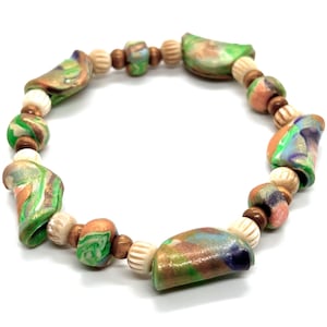 Easter Basket Bracelet, Polymer Clay Bracelet, Handmade Beaded bracelet