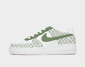 Custom Designed Hand painted Air Force 1s Checkerboard