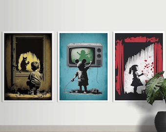 Set di stampe artistiche di Banksy Graffiti: Street Art eclettica (download digitale)