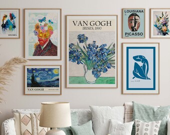 Blue Vintage Art Gallery Wall Set (Digital Download)